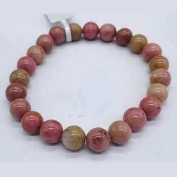 Rhodonite Stone Bracelet, 8mm Beads