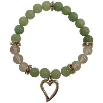 8mm Amazonite/ Quartz with Heart