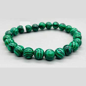 8mm Malachite, synthetic bracelet