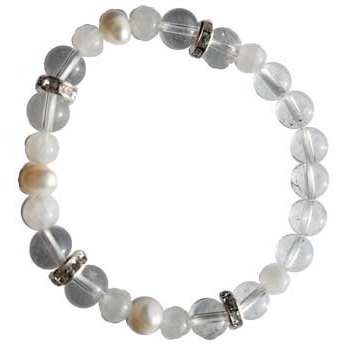 8mm Quartz/ Rainbow Moonstone Pearl