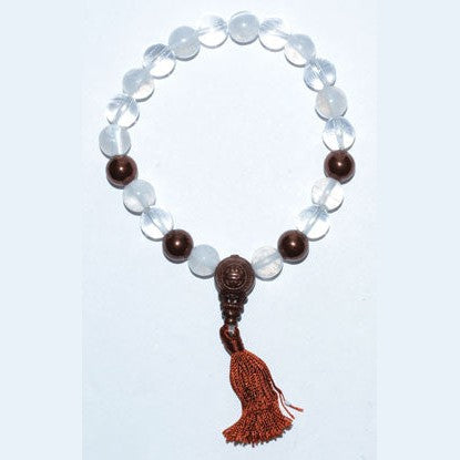 8mm Selenite/ Qtz/ Copper Tassel