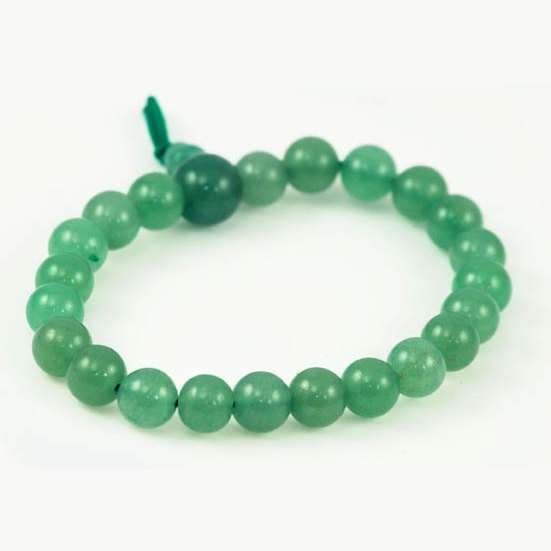 Green Aventurine Power Bracelet with beads for luck, abundance, and empath protection