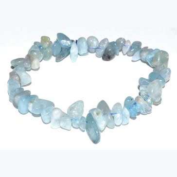Aquamarine chip bracelet for emotional balance and spiritual protection