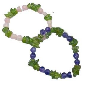 Peridot, Quartz gemstone bracelet