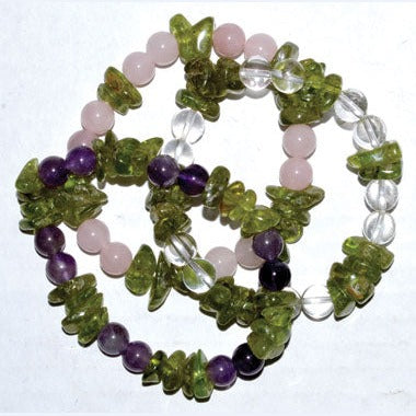 Peridot Faceted with assorted gemstone bracelet
