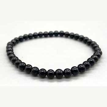 4mm Black Tourmaline stretch bracelet