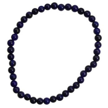 4mm lapis stretch bracelet made of natural stone beads on elastic band for vitality and relaxation