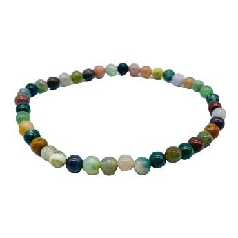 4mm Moss agate stretch bracelet