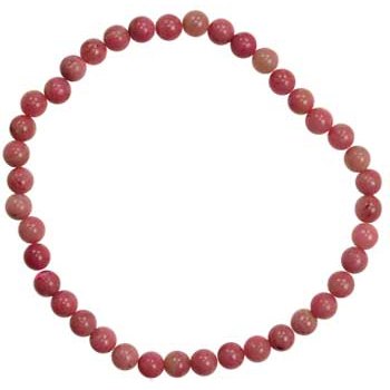 4mm Rhodonite stretch bracelet with polished round beads for healing and energy work