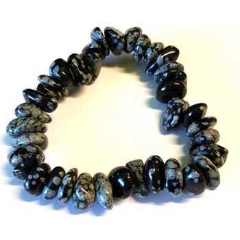 Snowflate Obsidian gemstone bracelet stretch