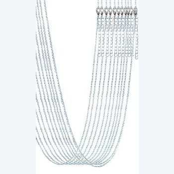 set of 12 silver plated brass chains with lobster claw clasp