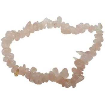 Rose Quartz chip bracelet with healing and loving energy on elastic string