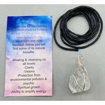 Quartz wire wrapped pendant