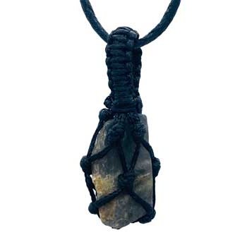 Labradorite rough tread cage pendant
