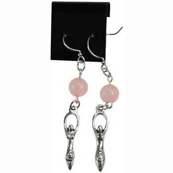Rose Quartz Goddess earrings