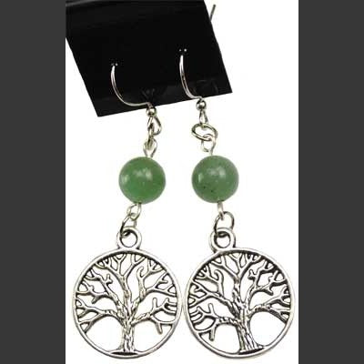Green Aventurine Tree of Life earrings
