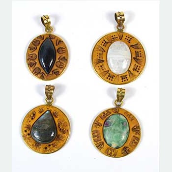 Clay and Gemstone pendant