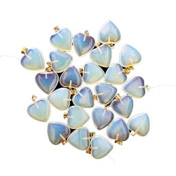 set of 24 3/4" 20mm Opalite heart