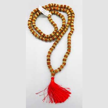 Rudraksha W/ Golden Cap japmala