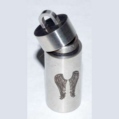 Angel Wings Ashes Chamber Pendant stainless steel spiritual protection keepsake for empaths and ritual practitioners