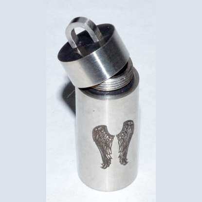 Angel Wings Ashes Chamber Pendant stainless steel spiritual protection keepsake for empaths and ritual practitioners