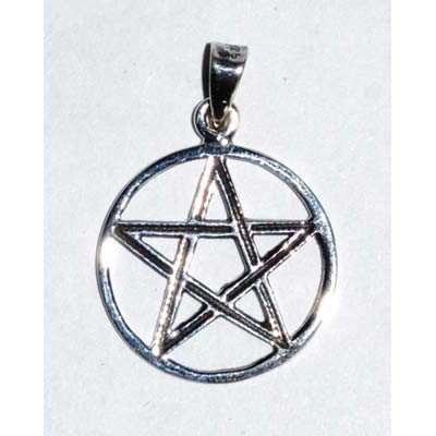 Sterling Silver Pentacle Pendant, 3/4"