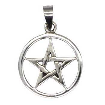 Sterling Silver Pentacle Pendant, 3/4"