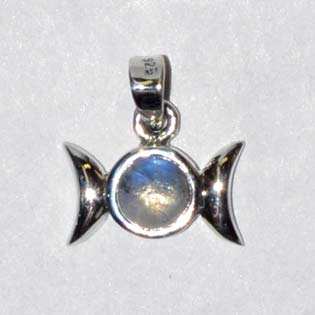 9/16" Triple Goddess Moonstone sterling