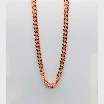 Copper heavy necklace with thick links, 24-inch length.