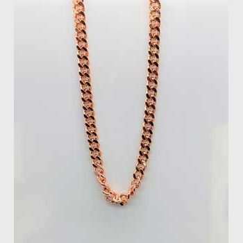 Copper heavy necklace with thick links, 24-inch length.