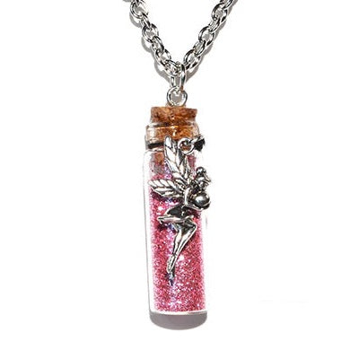Fairy Pink glitter necklace