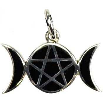 Pentagram Moons sterling silver