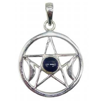30mm Amethyst Pentagram Triple Moon