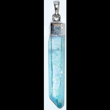 set of 3 2" Aqua Aura Quartz pendant
