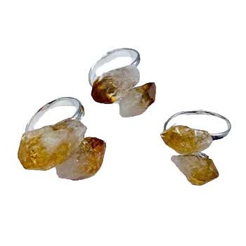 set of 3 adjustable Citrine rings