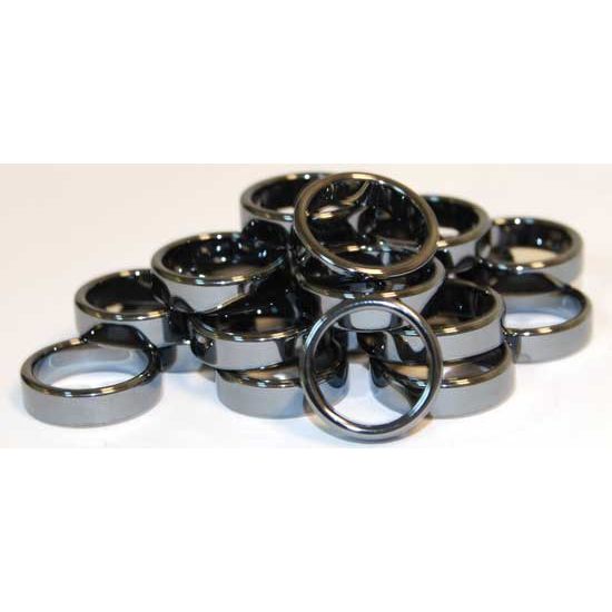 (set of 100) 6mm Flat Hematite rings