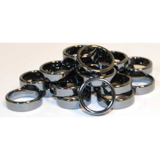 set of 100 6mm Flat Hematite rings