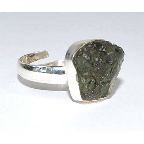 Moldavite adjustable ring