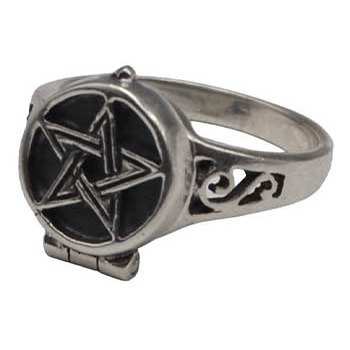 size 7 Pentagram Poison ring sterling