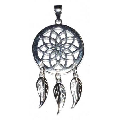 3/4" Dreamcatcher sterling pendant