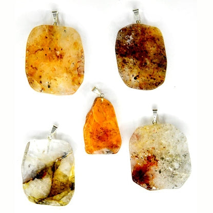 Golden Quartz slice pendant
