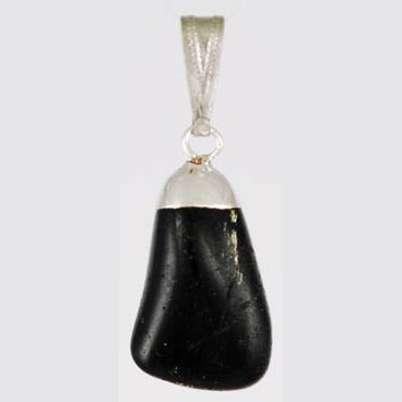 Black Tourmaline tumbled pendant