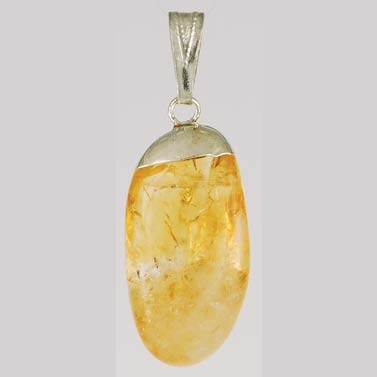 Citrine tumbled pendant