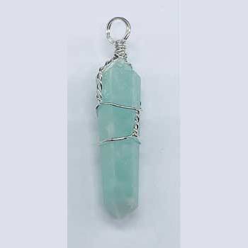 set of 5 Amazonite wire wrapped point