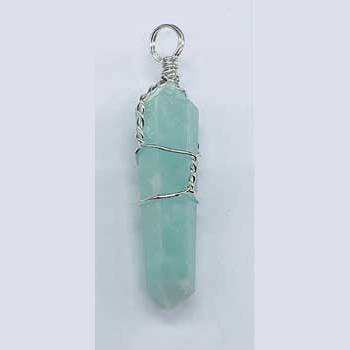 Set of five Amazonite wire wrapped points for throat chakra healing and psychic protection