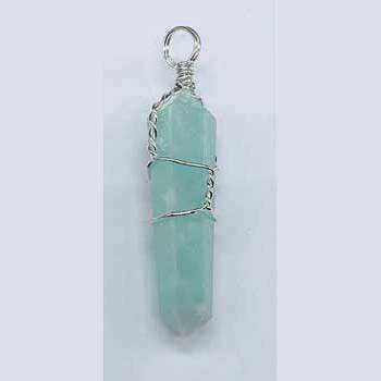 Set of five Amazonite wire wrapped points for throat chakra healing and psychic protection