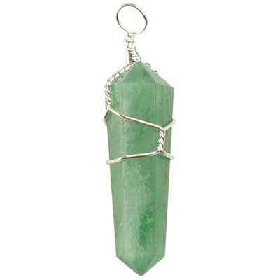 (set of 5) wire wrapped Green Aventurine point