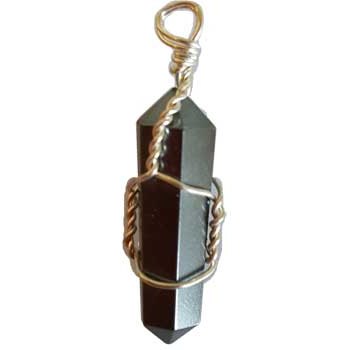 (set of 5) wire wrapped Hematite point