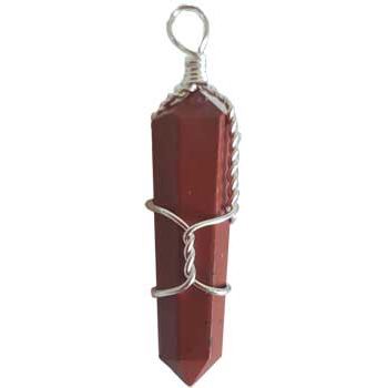 set of 5 Red Jasper w wrapped point