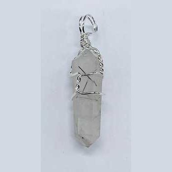 set of 5 Quartz W Tourmaline wire wrapped point